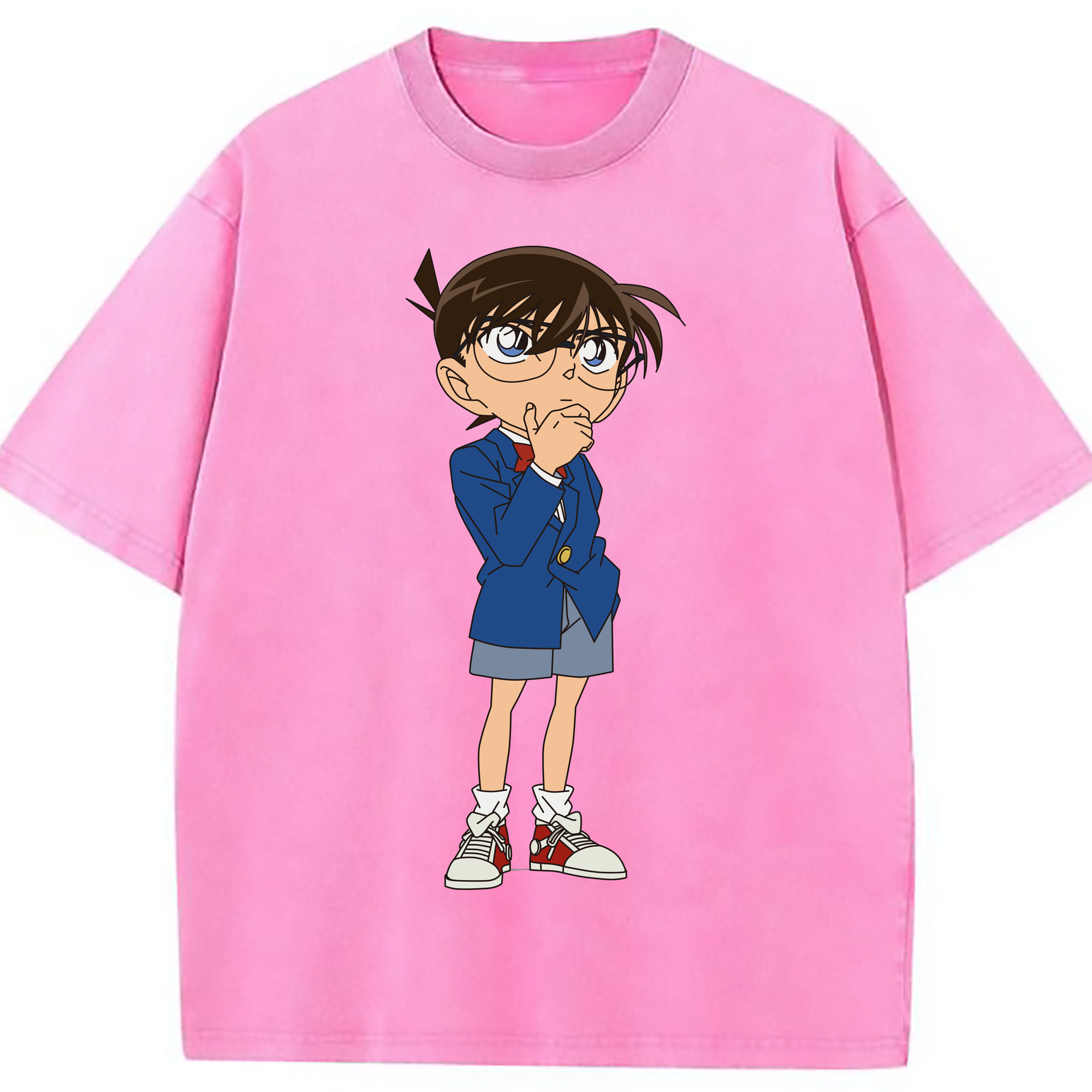 （画像用） 名探偵コナン 江戸川 コナン Detective Conan Conan Edogawa 綿100% ヴィンテージ風 半袖Tシャツ（フロントプリント）